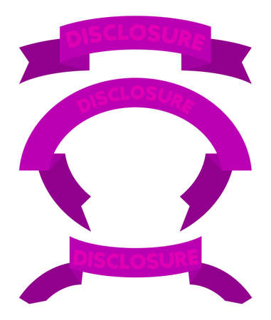 Set of ribbon with Disclosure text. Banner template. Label sticker. Sign.のイラスト素材