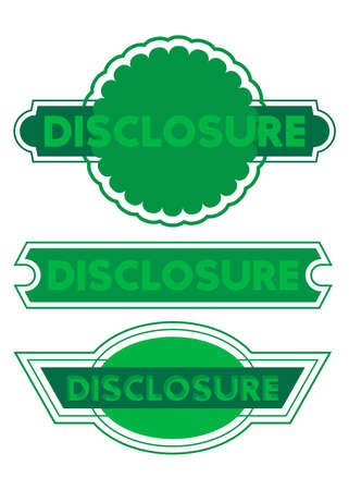 Set of ribbon with Disclosure text. Banner template. Label sticker. Sign.のイラスト素材