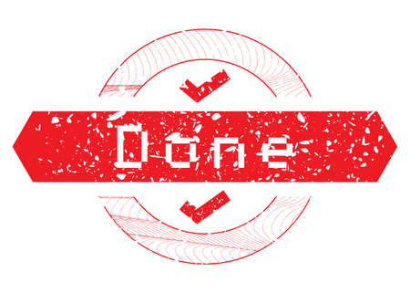 Simple vintage rubber stamp with Done text with Checkmark text.のイラスト素材