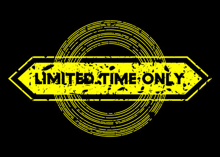 Simple vintage rubber stamp with Limited Time Only text.のイラスト素材