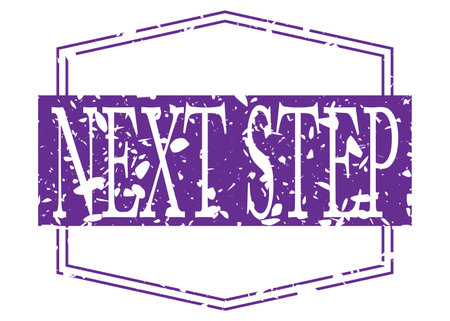Simple vintage rubber stamp with Next Step text.のイラスト素材