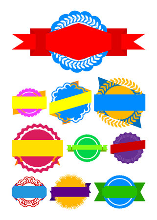 Set of ribbon. Banner template. Label sticker. Sign.のイラスト素材