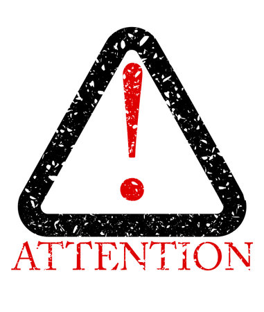 Simple vintage rubber stamp with Attention text.のイラスト素材