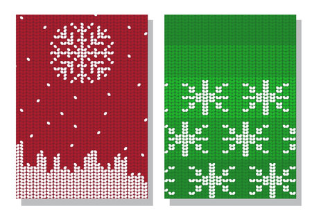 Christmas and New Year holidays season background sale banner template design. Ugly sweater vector illustration. Winter knitted sweater pattern season offer banner.のイラスト素材
