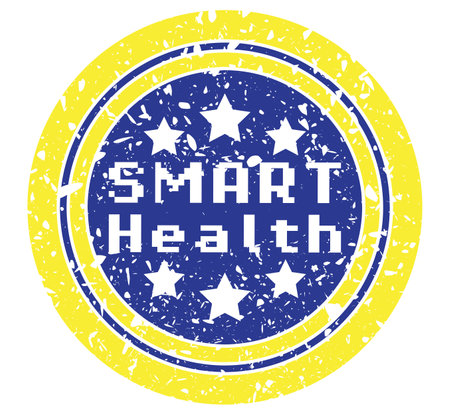 Simple vintage rubber stamp with Smart Health text.のイラスト素材