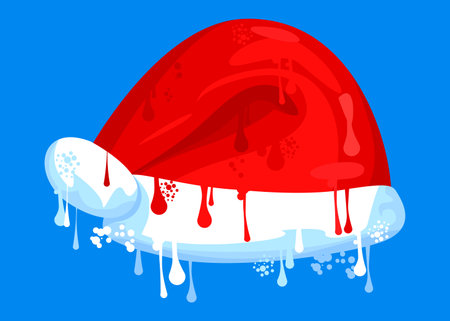Santa Claus Hat Graffiti tag. Abstract modern holiday street art decoration, Christmas Celebration symbol performed in urban painting style.のイラスト素材
