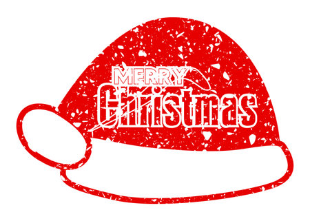 Simple vintage rubber stamp with Merry Christmas text.のイラスト素材