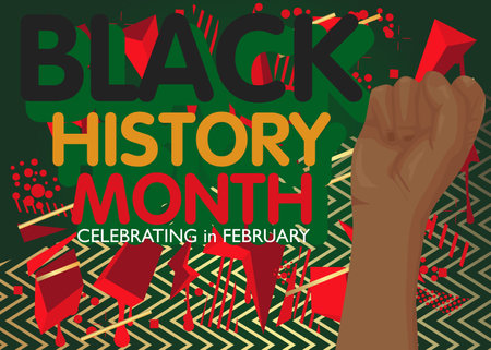 Luxury deluxe Black History Month (in February) Poster. Abstract event template for website, banner, book cover, presentation.のイラスト素材