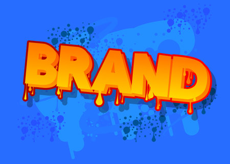 Brand. Graffiti tag. Abstract modern street art decoration performed in urban painting style.のイラスト素材