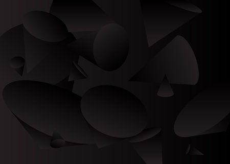 Abstract elegant Geometric cone shapes background. Vector 3d flying primitives illustration. Flowing geometry Luxury banner or sign design.のイラスト素材