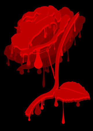 Graffiti Rose Background. Abstract modern flower street art decoration performed in urban painting style. Painted red roses.のイラスト素材