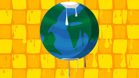 Planet Earth Graffiti. Abstract modern street art decoration illustration performed in urban painting style.のイラスト素材