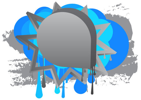 Speech Bubble Graffiti Background. Abstract modern dirty street art decoration performed in urban painting style.のイラスト素材