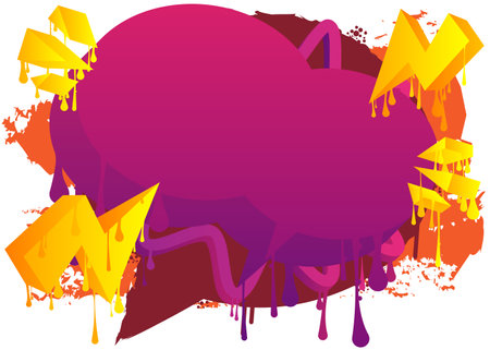 Speech Bubble Graffiti Background. Abstract modern dirty street art decoration performed in urban painting style.のイラスト素材