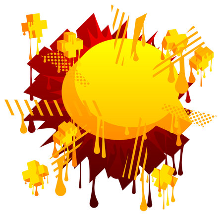 Speech Bubble Graffiti Background. Abstract modern dirty street art decoration performed in urban painting style.のイラスト素材