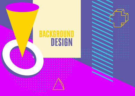 Geometrical Vintage Graphic shapes template for poster, banner. Abstract minimal retro geometric elements theme cover, poster design.のイラスト素材