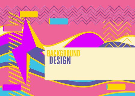 Geometrical Vintage Graphic shapes template for poster, banner. Abstract minimal retro geometric elements theme cover, poster design.のイラスト素材