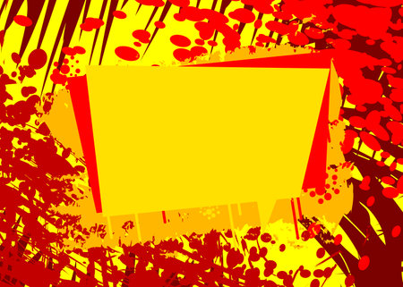 Colorful Red and Yellow Graffiti speech bubble background. Abstract modern street art backdrop, wallpaper decoration performed in urban painting style.のイラスト素材