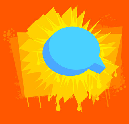 Colorful Abstract modern street art backdrop. Blue and Yellow Graffiti speech bubble background....