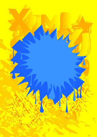 Colorful Abstract modern street art backdrop. Blue and Yellow Graffiti speech bubble background. Wallpaper decoration performed in urban painting style.のイラスト素材