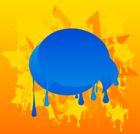 Colorful Abstract modern street art backdrop. Blue and Yellow Graffiti speech bubble background. Wallpaper decoration performed in urban painting style.のイラスト素材