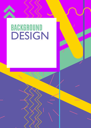 Minimal Geometrical retro elements theme cover. Vintage geometric poster design. Abstract Graphic shapes template for poster, banner.のイラスト素材