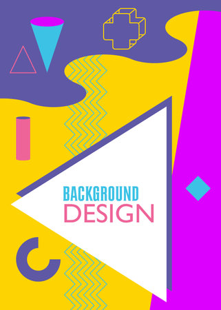 Minimal Geometrical retro elements theme cover. Vintage geometric poster design. Abstract Graphic shapes template for poster, banner.のイラスト素材