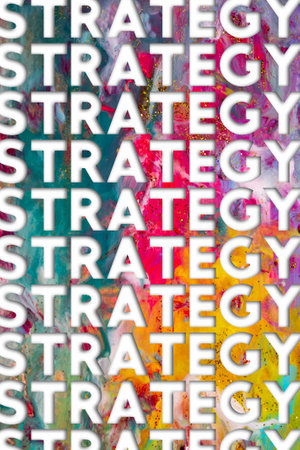 Abstract Natural Luxury art, fluid painting with Strategy text, alcohol ink technique. Image incorporates the swirls of marble granite.の写真素材