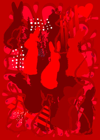 Abstract Easter Graffiti background. Modern holiday street art performed in urban painting style. Colorful vector celebration backdrop.のイラスト素材