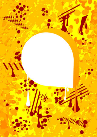 Speech Bubble Graffiti Background. Colorful Urban painting style backdrop. Abstract discussion symbol in modern dirty street art decoration.のイラスト素材