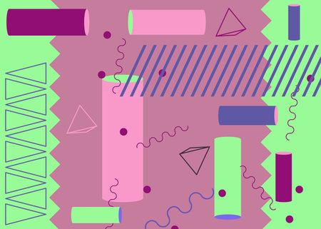 Retro busy abstract geometric poster with simple shapes. Vintage geometrical graphic shapes...