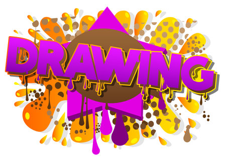 Drawing. Graffiti tag. Abstract modern street art decoration performed in urban painting style.のイラスト素材
