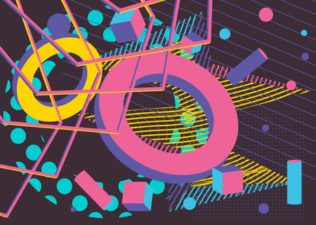 Abstract geometric cover. Colorful busy geometry background. Minimal vector illustration.