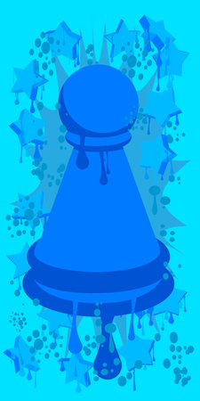 Pawn, chess piece Graffiti. Abstract modern street art decoration performed in urban painting style.のイラスト素材