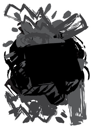 Black Graffiti speech bubble. Abstract modern Messaging sign street art decoration, Discussion icon performed in urban painting style.のイラスト素材