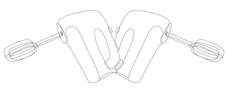 One continuous line of Electric Mixer. Thin Line Illustration vector concept. Contour Drawing Creative ideas.のイラスト素材