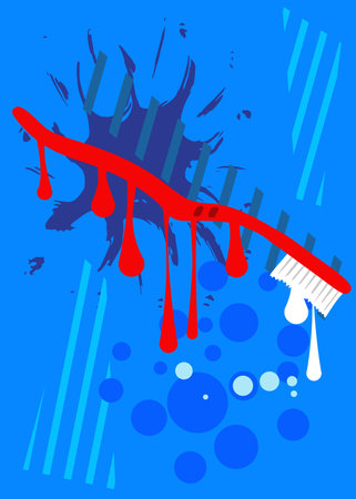 Toothbrush graffiti. Abstract modern street art decoration performed in urban painting style.のイラスト素材