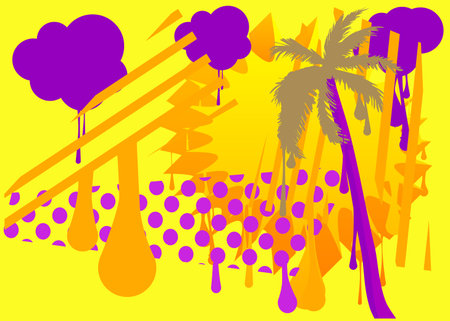 Palm Tree graffiti. Abstract modern street art decoration performed in urban painting style.
