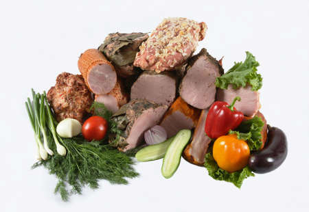 Photographing of the meat delicacies used as cold snack 