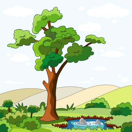 tree and springのイラスト素材