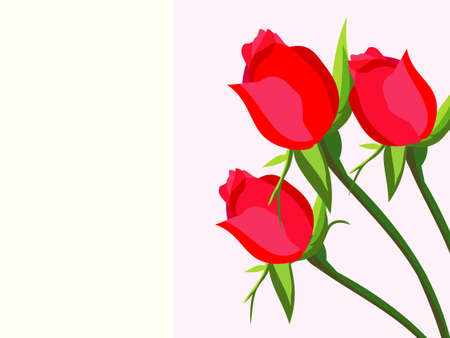 greeting card with rosesのイラスト素材