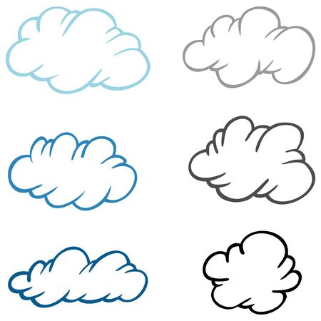 set of cloudsのイラスト素材