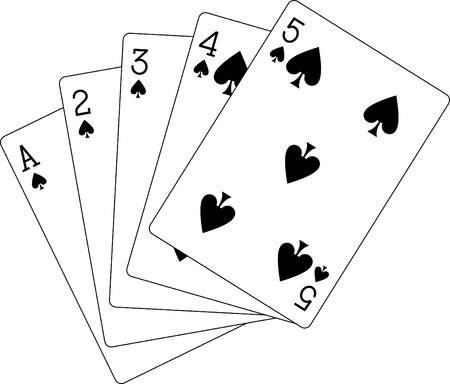 flush spades ace to fiveのイラスト素材