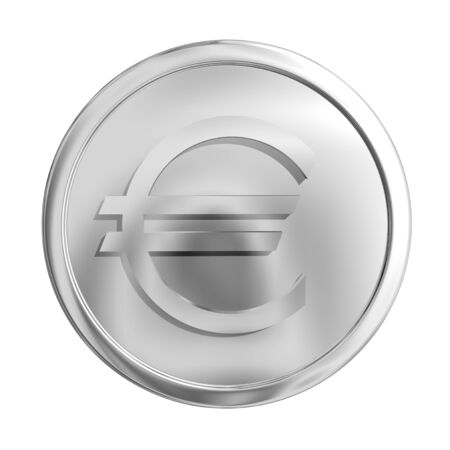 euro silver coinの写真素材