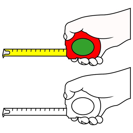 hand with tape measure toolのイラスト素材