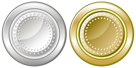 silver and gold coinsのイラスト素材