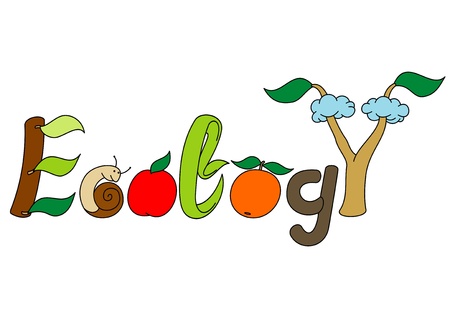 ecology stylized lettersのイラスト素材
