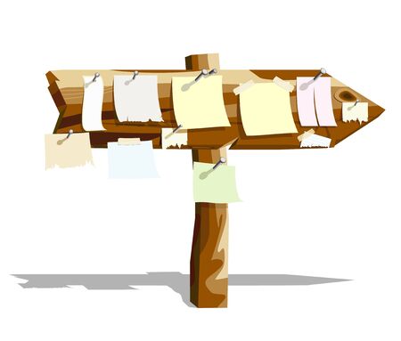 wooden message boardのイラスト素材