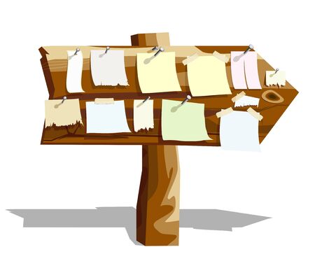 wooden message boardのイラスト素材