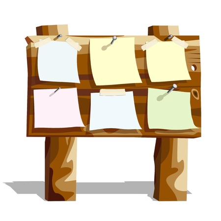 wooden message boardのイラスト素材